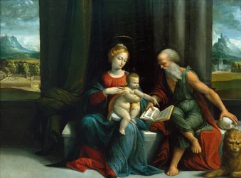 Madonna y Niño y San Jerónimo